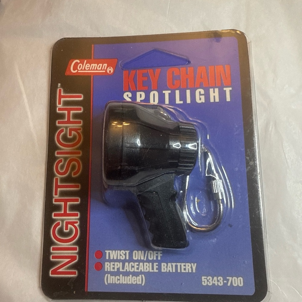 Coleman Black Key Chain Spotlight New Old Stock